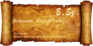 Bukovai Szilárd névjegykártya